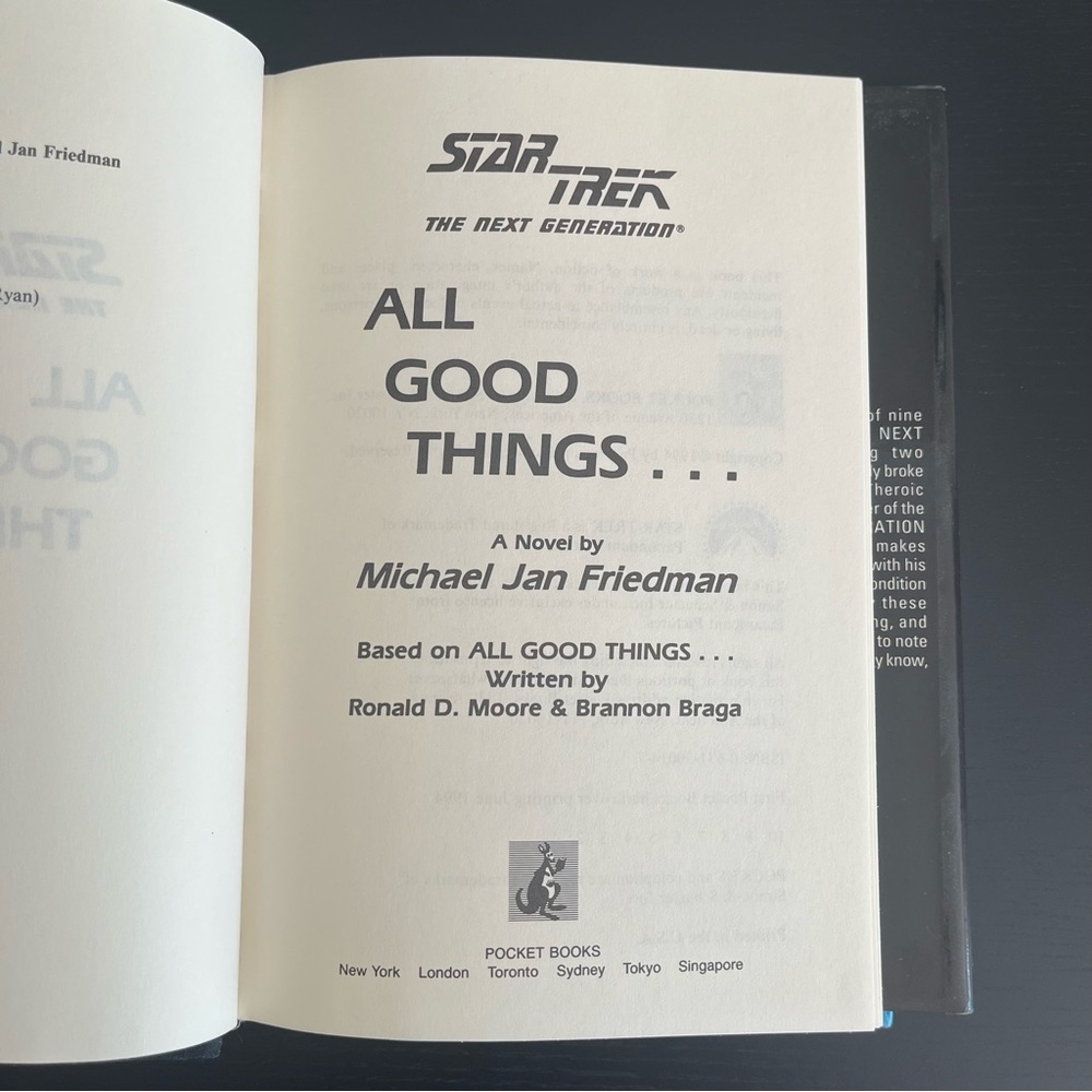 Star Trek Next Generation All Good Things Friedman First Edition 1994 - Picture 9 of 12